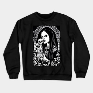 Wednesday Gothic Skulls and Roses Crewneck Sweatshirt